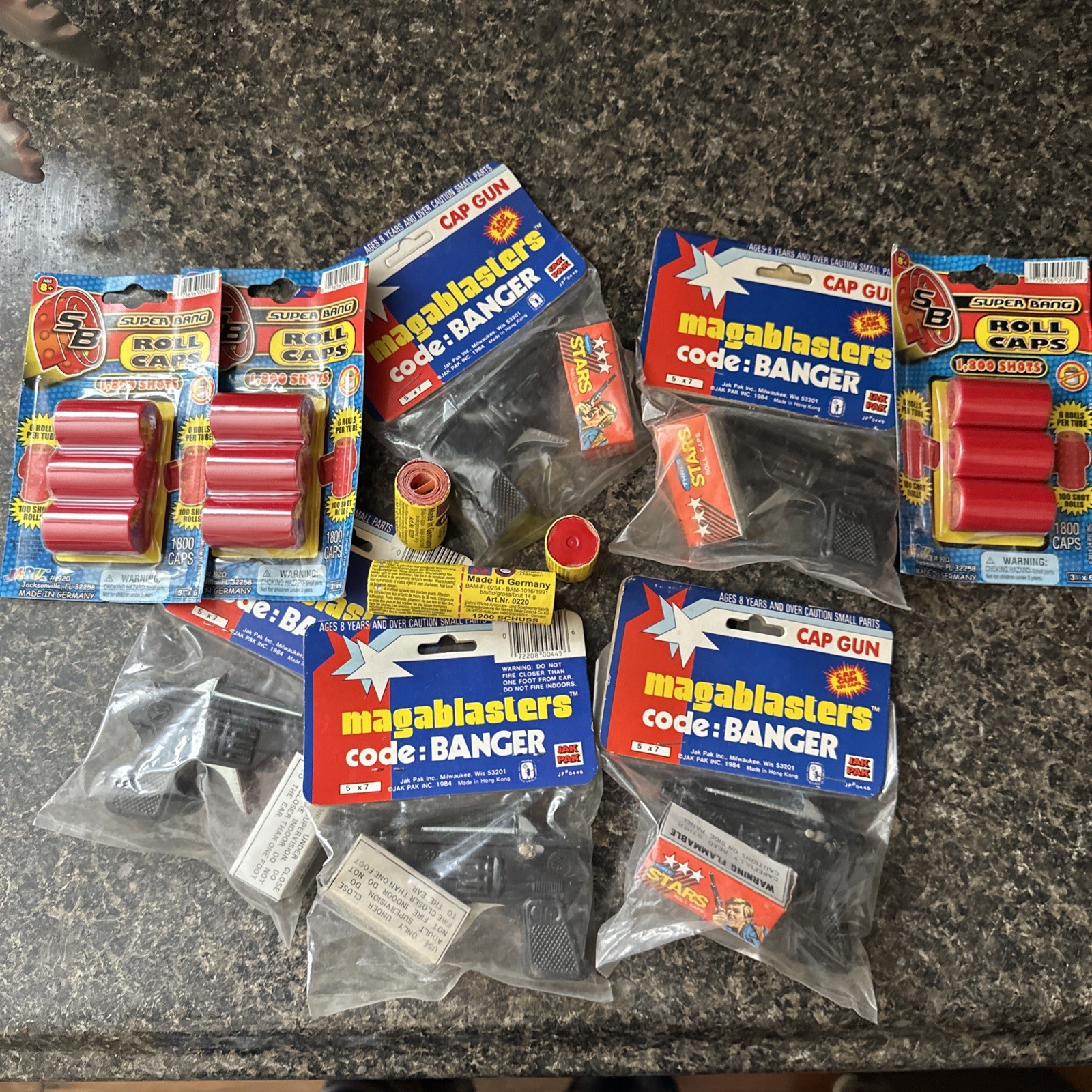 Vintage Toy MEGABLASTER ! CAP GUN in sealed Package caps paper