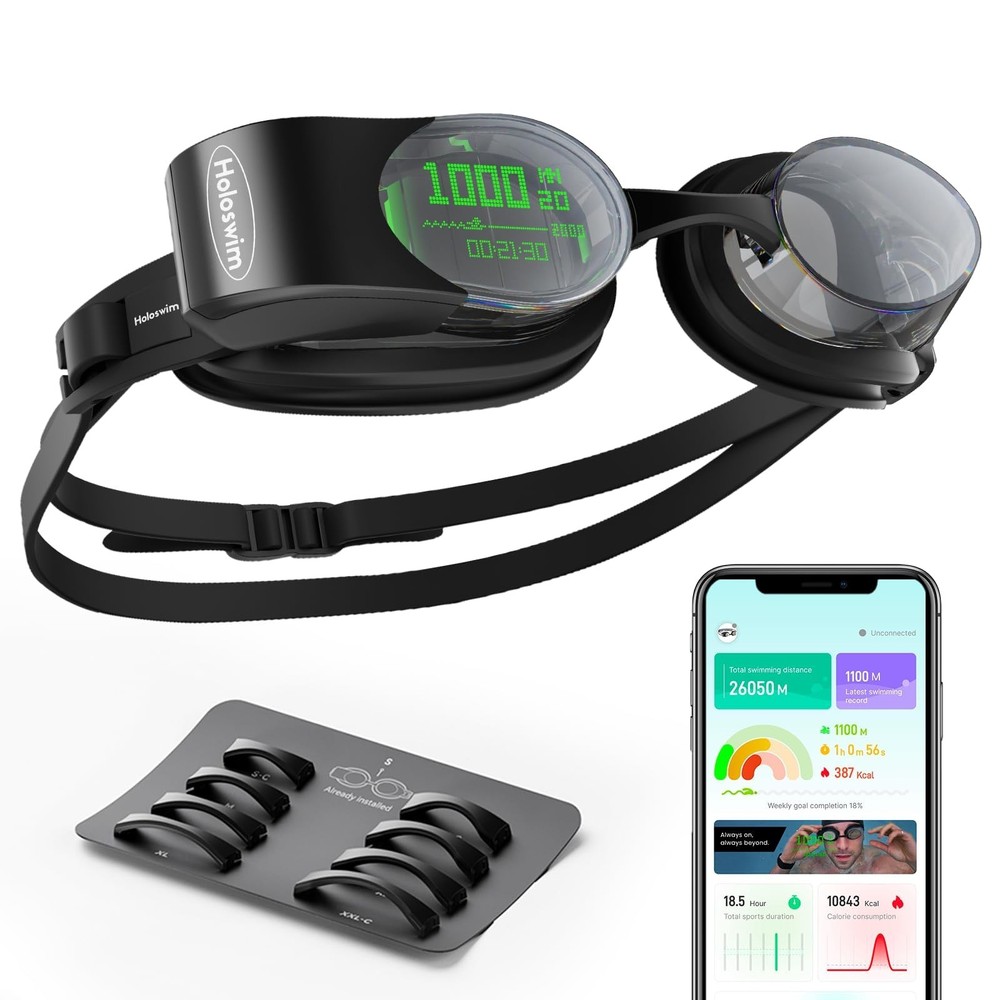 Smart Swim Goggles 2PRO, AR Real-Time Display, Data Tracking & Training Plans...