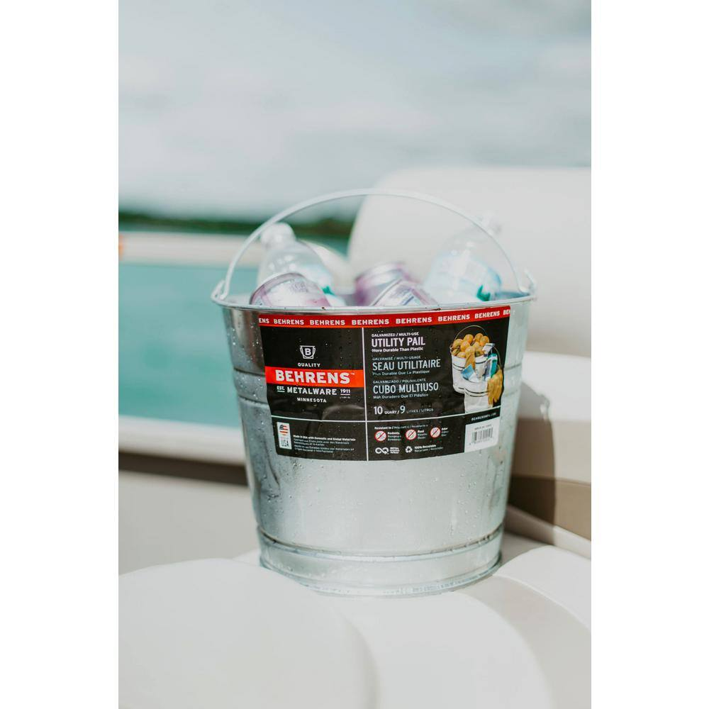 10 Qt. Galvanized Steel Pail: Durable Utility Container