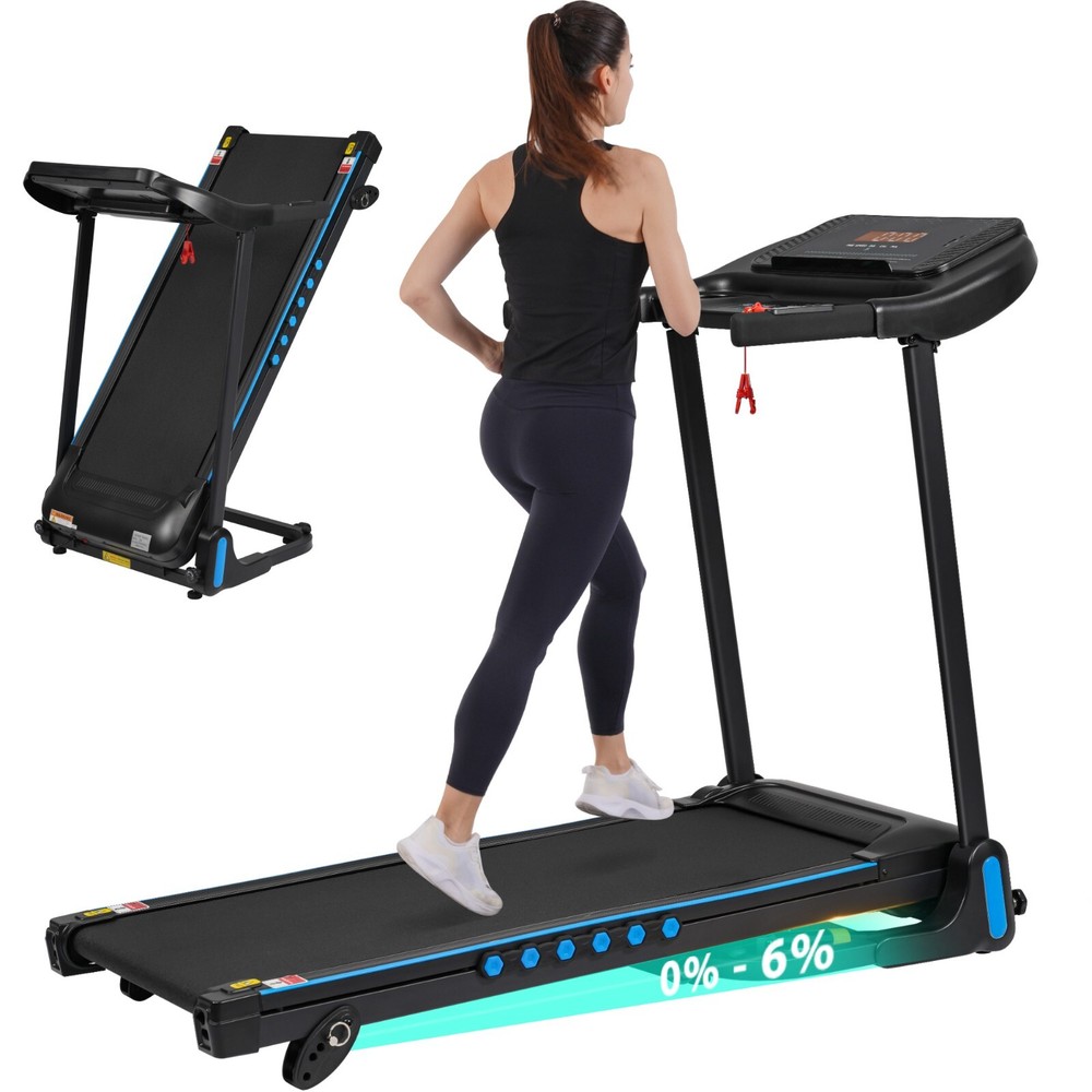 3.0HP Auto-Folding 6% Incline Treadmill Hydraulic System 10MPH Bluetooth USB