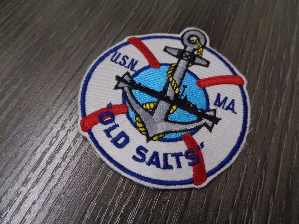 Vintage USN MA OLD SALTS Patch 3" ROUND