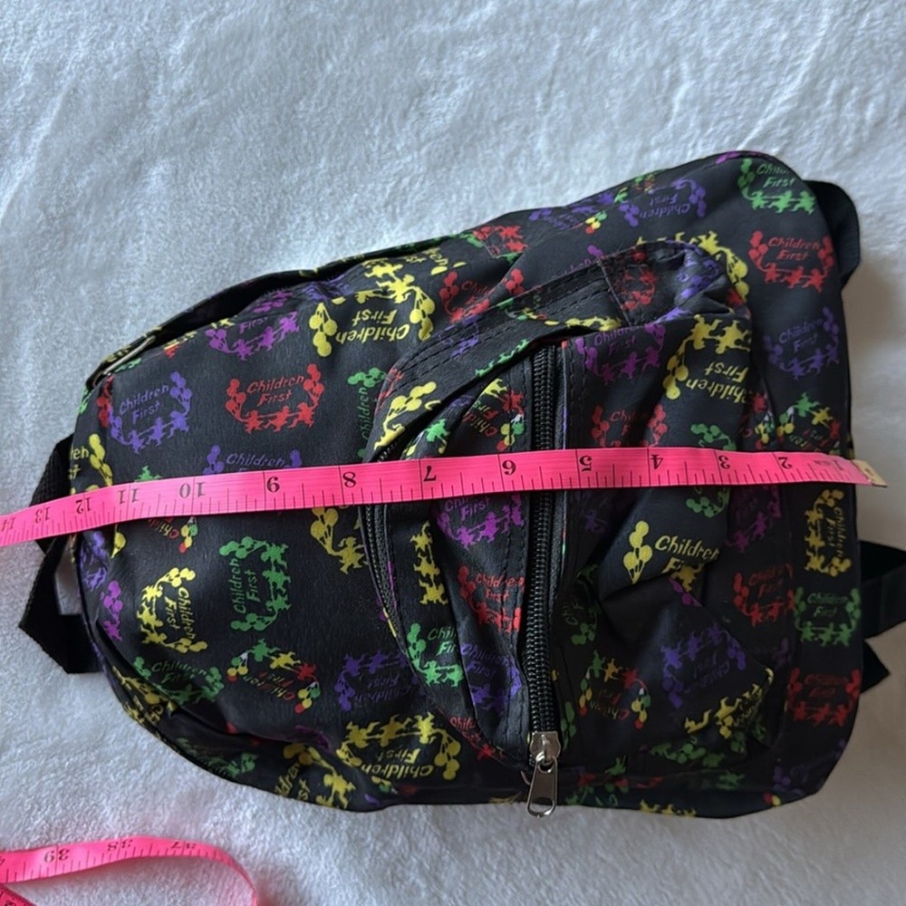 Children's first colorful black bagpack