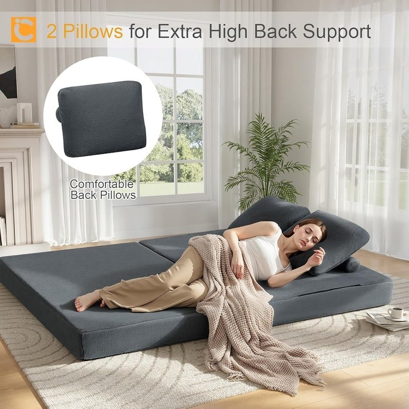 Multi-Functional Folding Sofa Bed Convertible Couch Relaxing Lounging Napping US