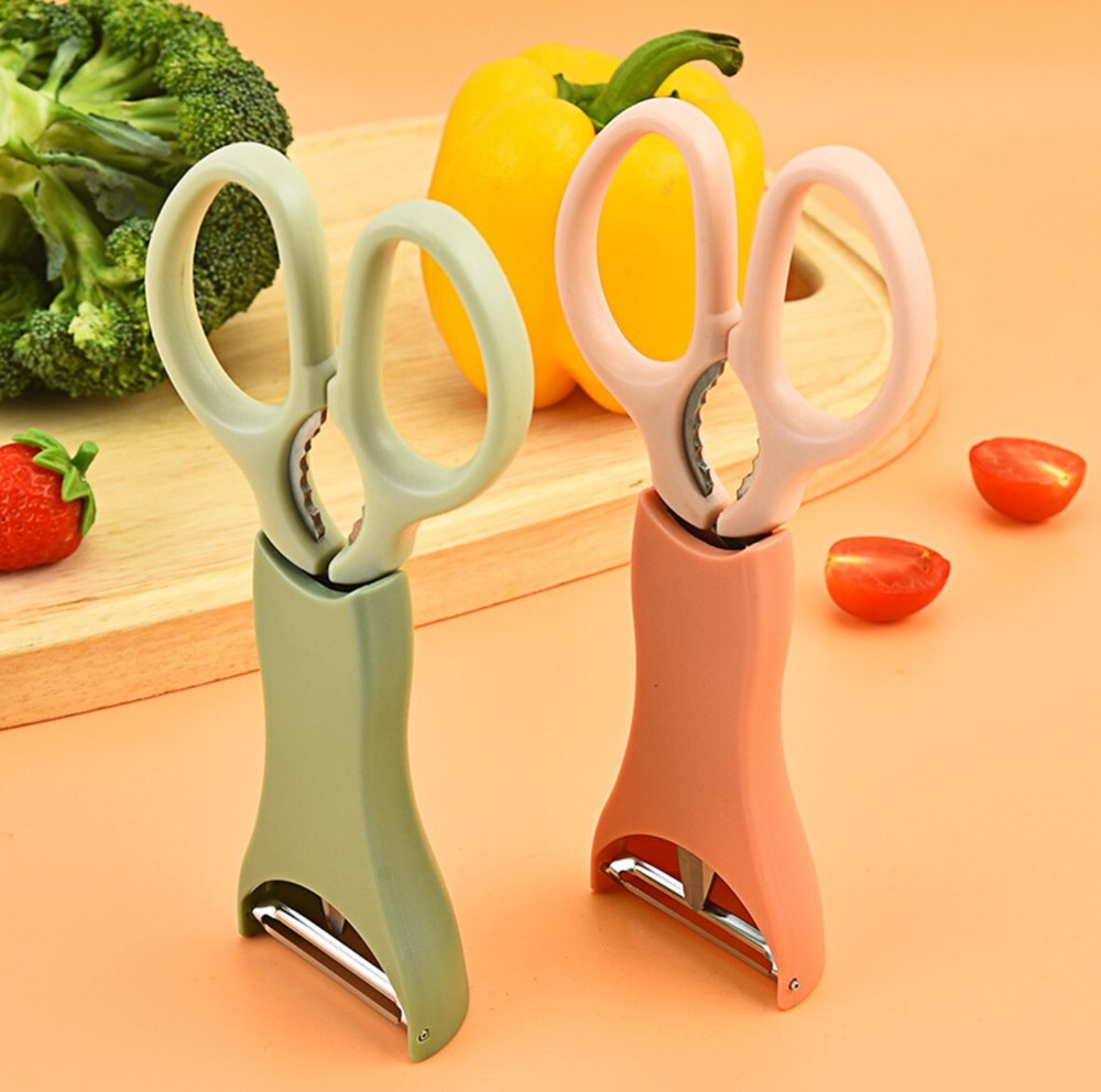 Stainless Steel Kitchen Scissors - Multi-Purpose Kitchen Scissors - Green