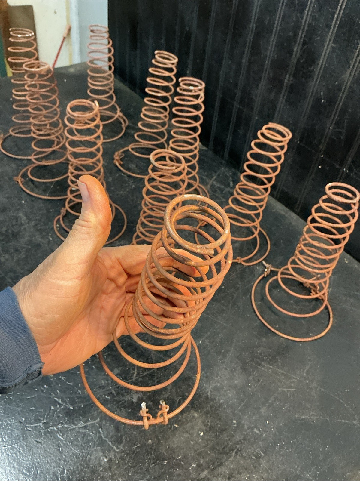 10pc Vintage Rusty Tornado Steel Furniture Bed Springs Lg 9in Size Free Shipping