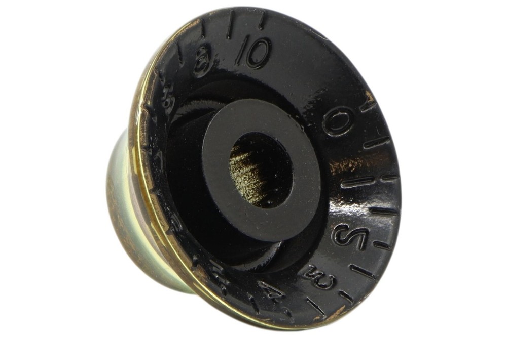 Bell Hat Knobs Oxidized Gold w/ embossed numbers, recessed bottom - Universal