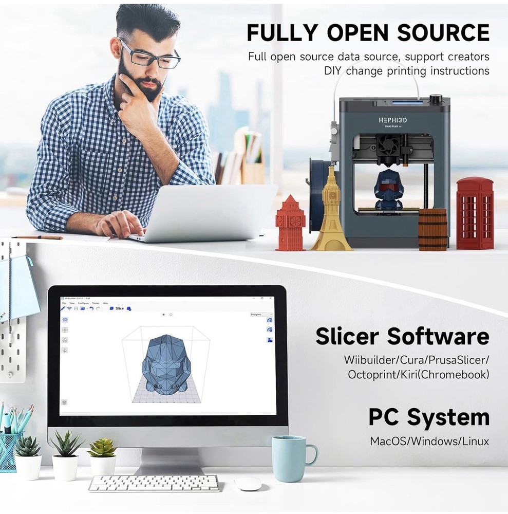 FDM 3D Printer Auto Leveling High Precision Large Build Size PLAABS DIY Printing