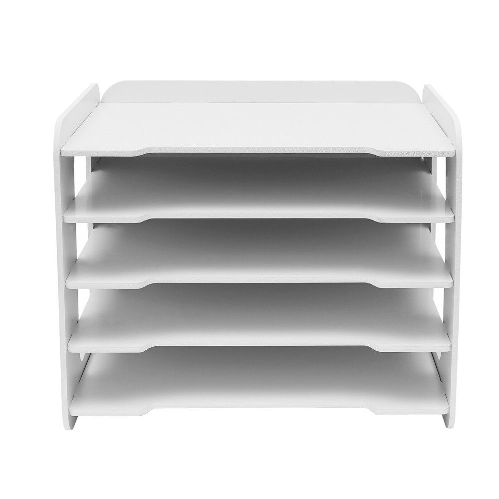 5 Tiers Stackable File Organizer Tray Desk Desktop Paper Document Tray Holder