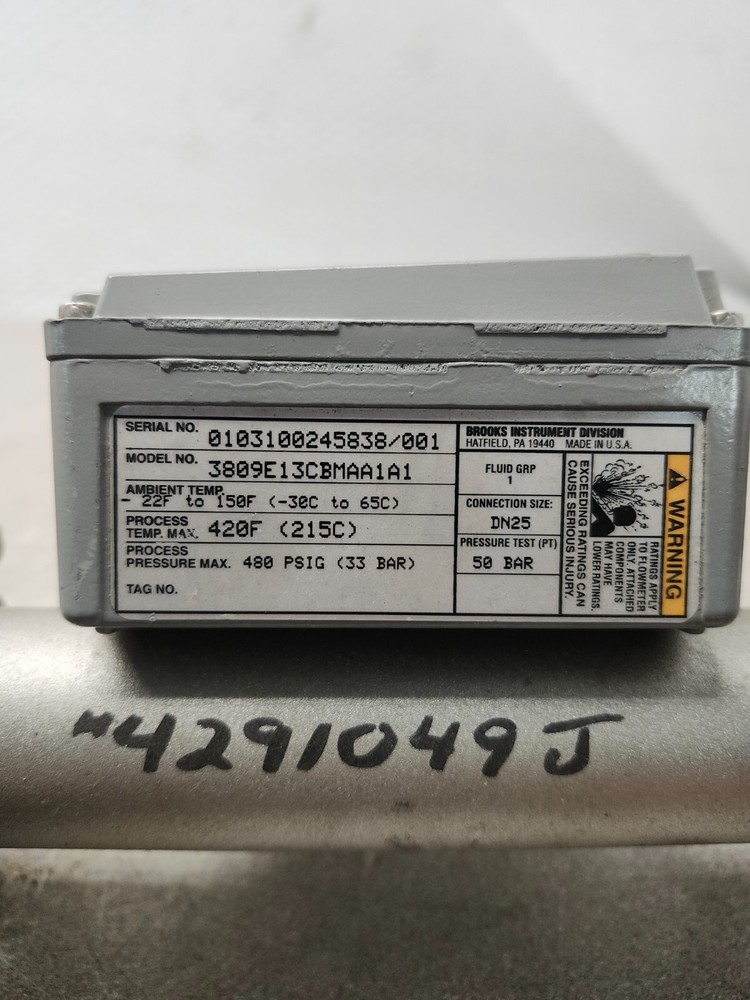USED BROOKS VARIABLE FLOW METER MT3809 3809E13CBMAA1A1