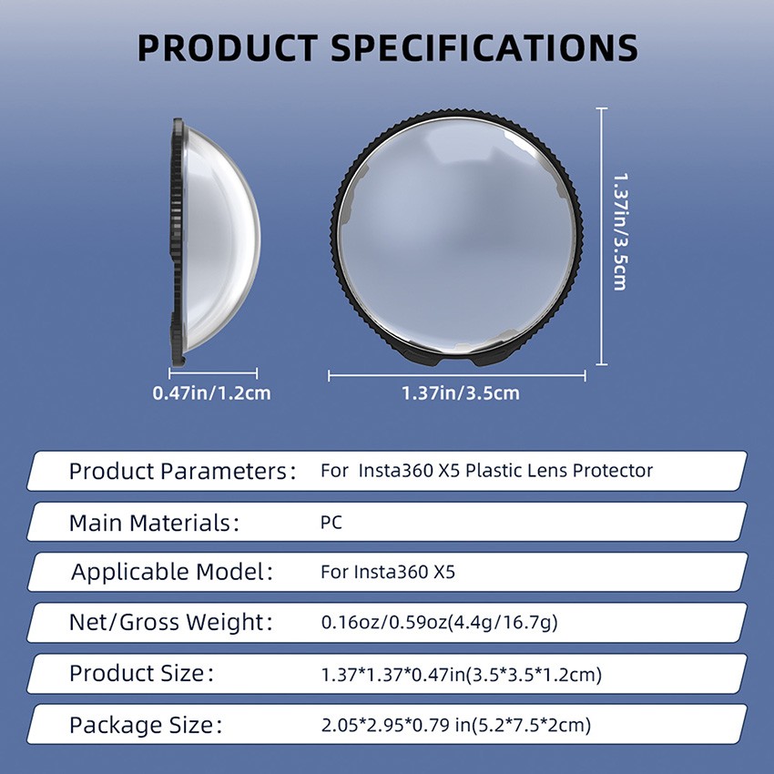 Protective Mirror Camera Lens Protective Cover Drop Proof for Insta360 X5