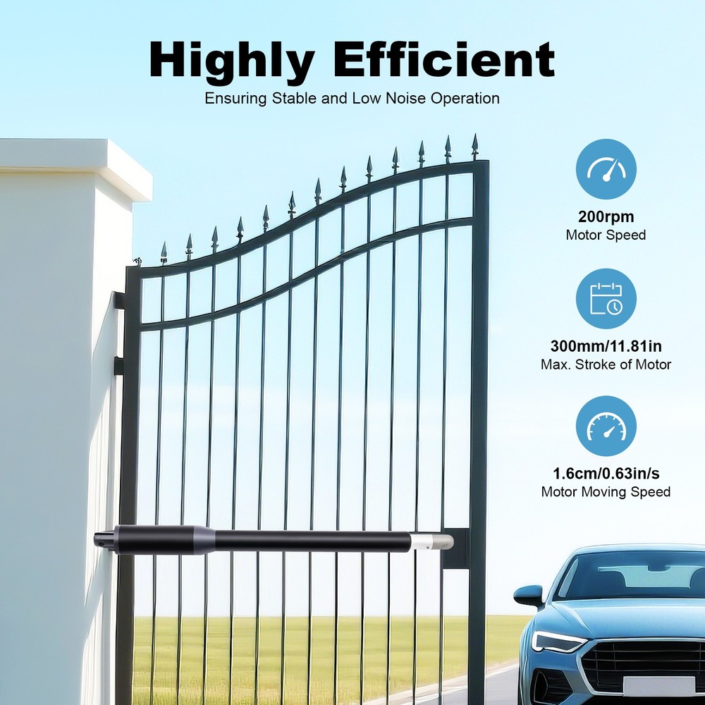 Automatic Gate Opener Dual Swing Gate Opener Security System w/ Remote Control