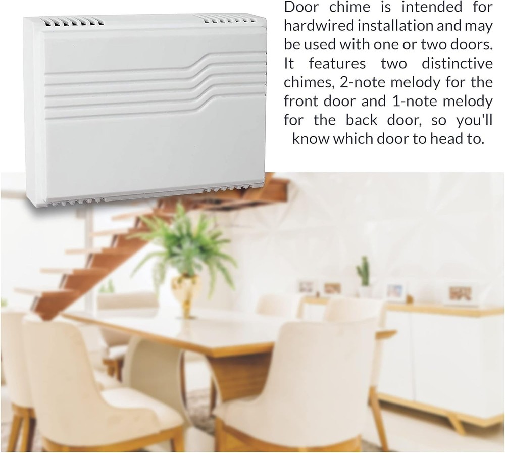 Complete Two-Note Wired Doorbell Kit with Lighted Button & Transformer, 16VAC