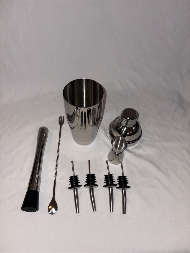 8 PC Bartender Kit, Complete Cocktail Shaker Bar Tools Set - Recipe Book & More