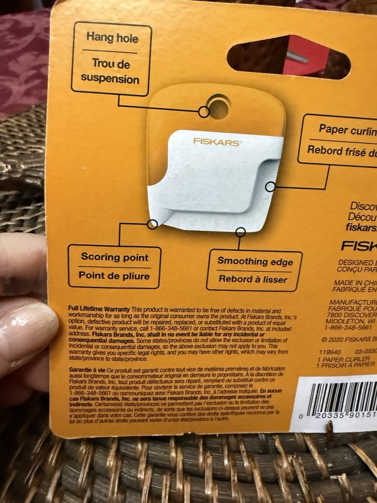 Fiskars Paper Curler-White/Orange -