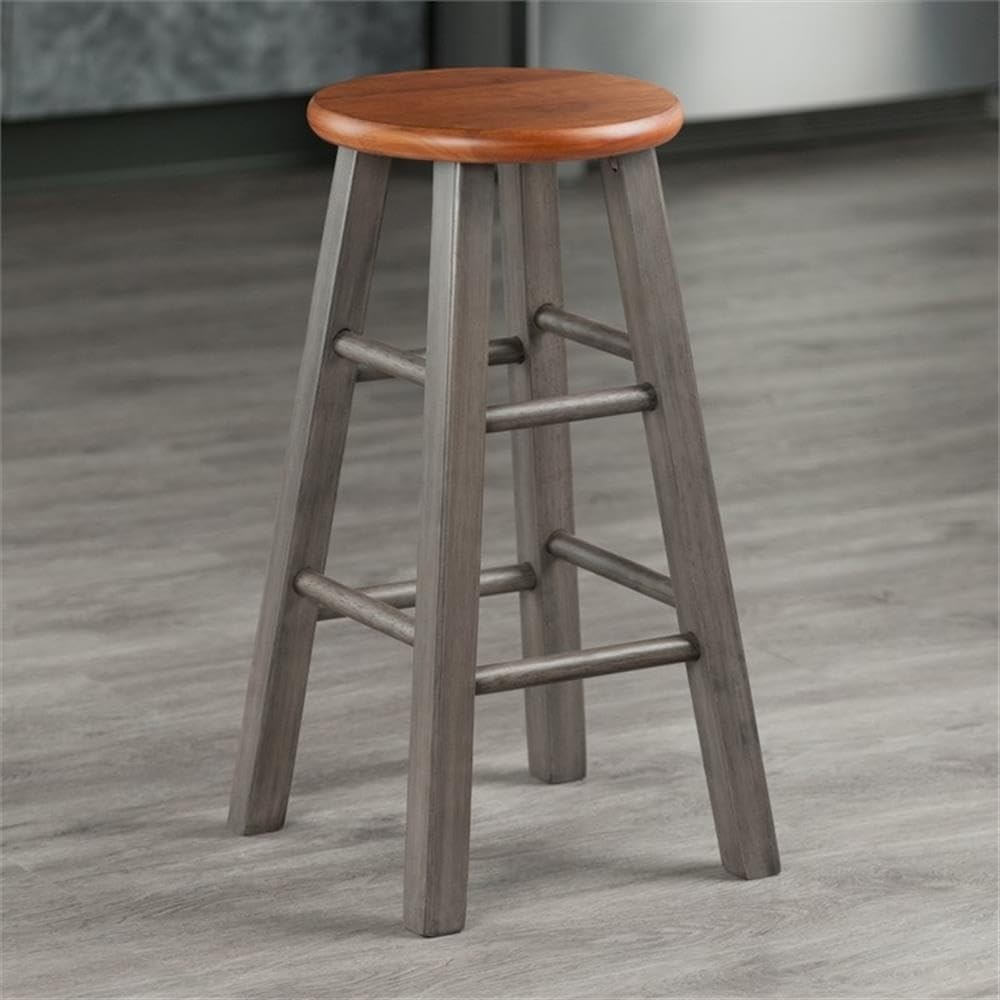 Ivy Square Leg Counter Stool, Classic Backless Bar Chairs for Kitchen & Dinin...