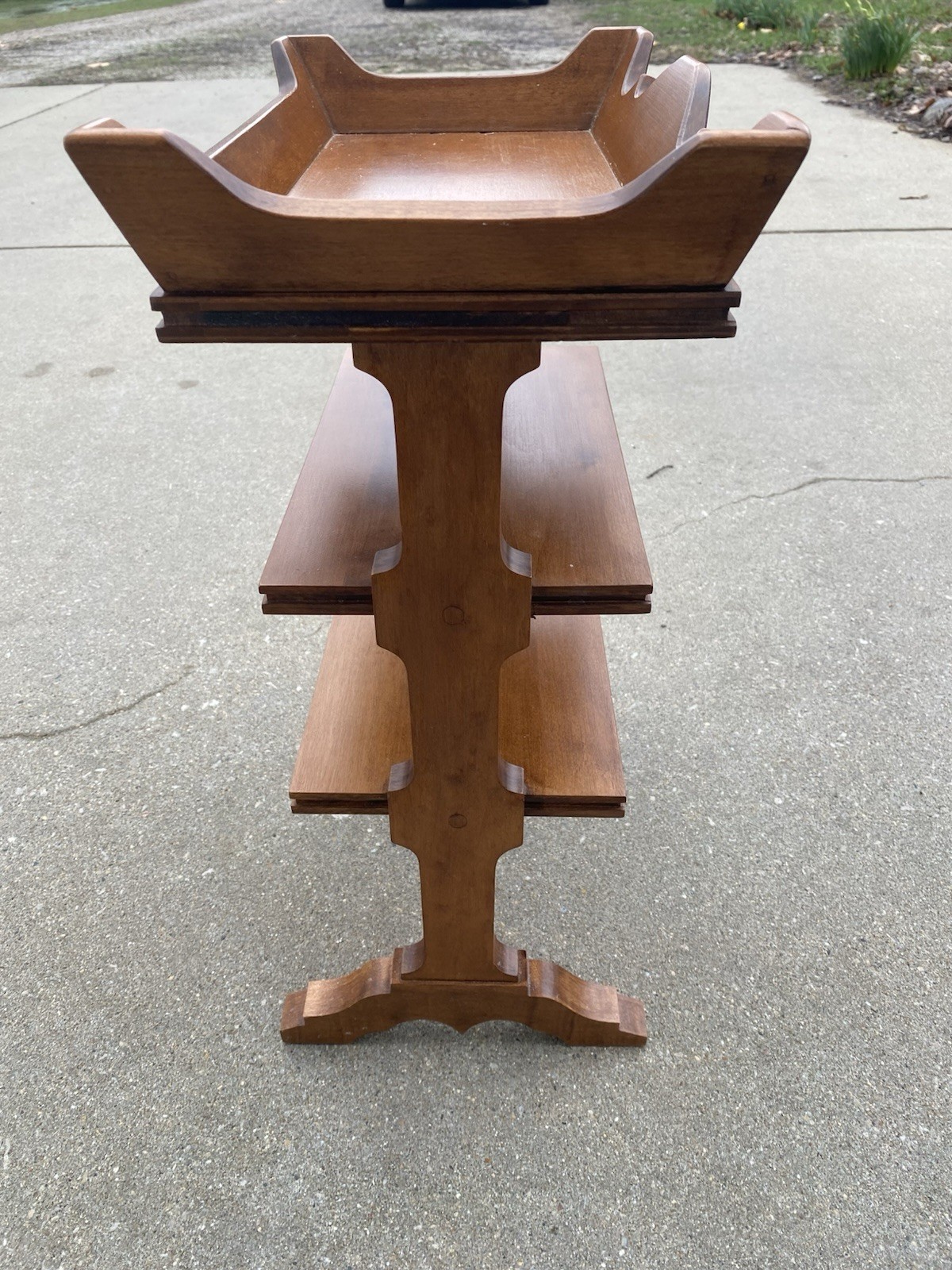 Tell City Chair Company Solid Hard Rock Maple Andover Unique 3 Tier Side Table