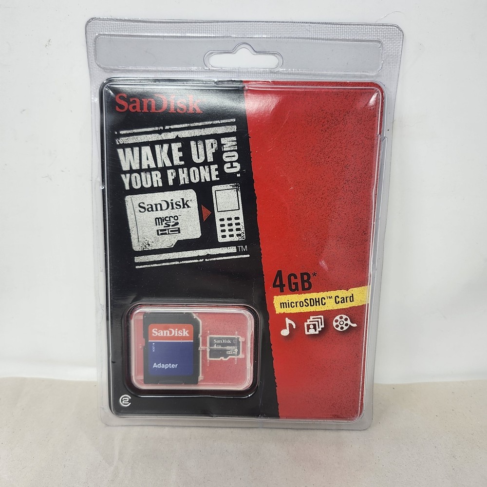 SanDisk 4GB microSD Memory Card with Adapter – Class 4 Flash Storage New