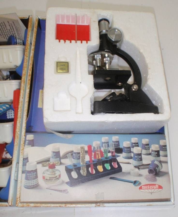 Skilcraft Partial Child's Chemistry Set & Ertl Microscope