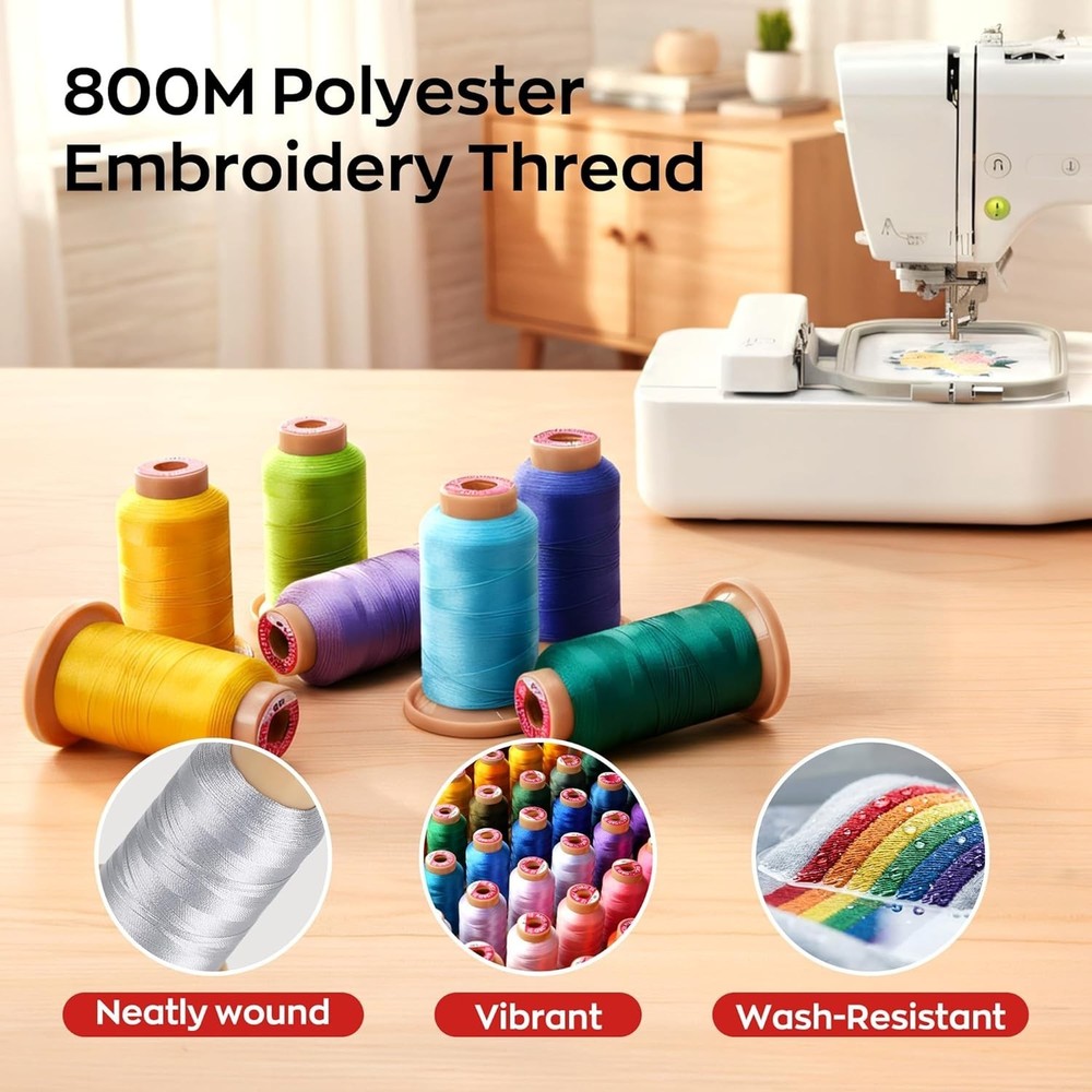 Embroidery Machine Thread Set 80 Colors 800M 40WT Polyester Spools