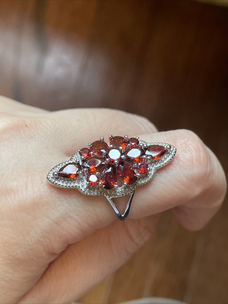 Natural Red Garnet Ring