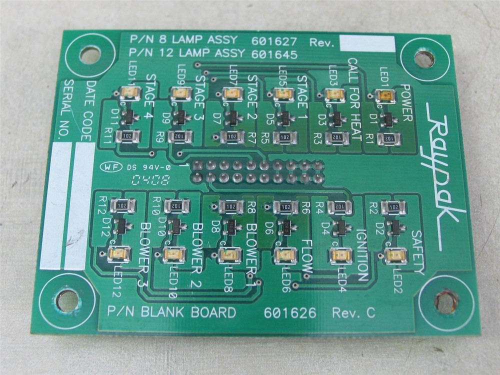 RAYPAK 601626 Rev.C PC Circuit Circuit Board