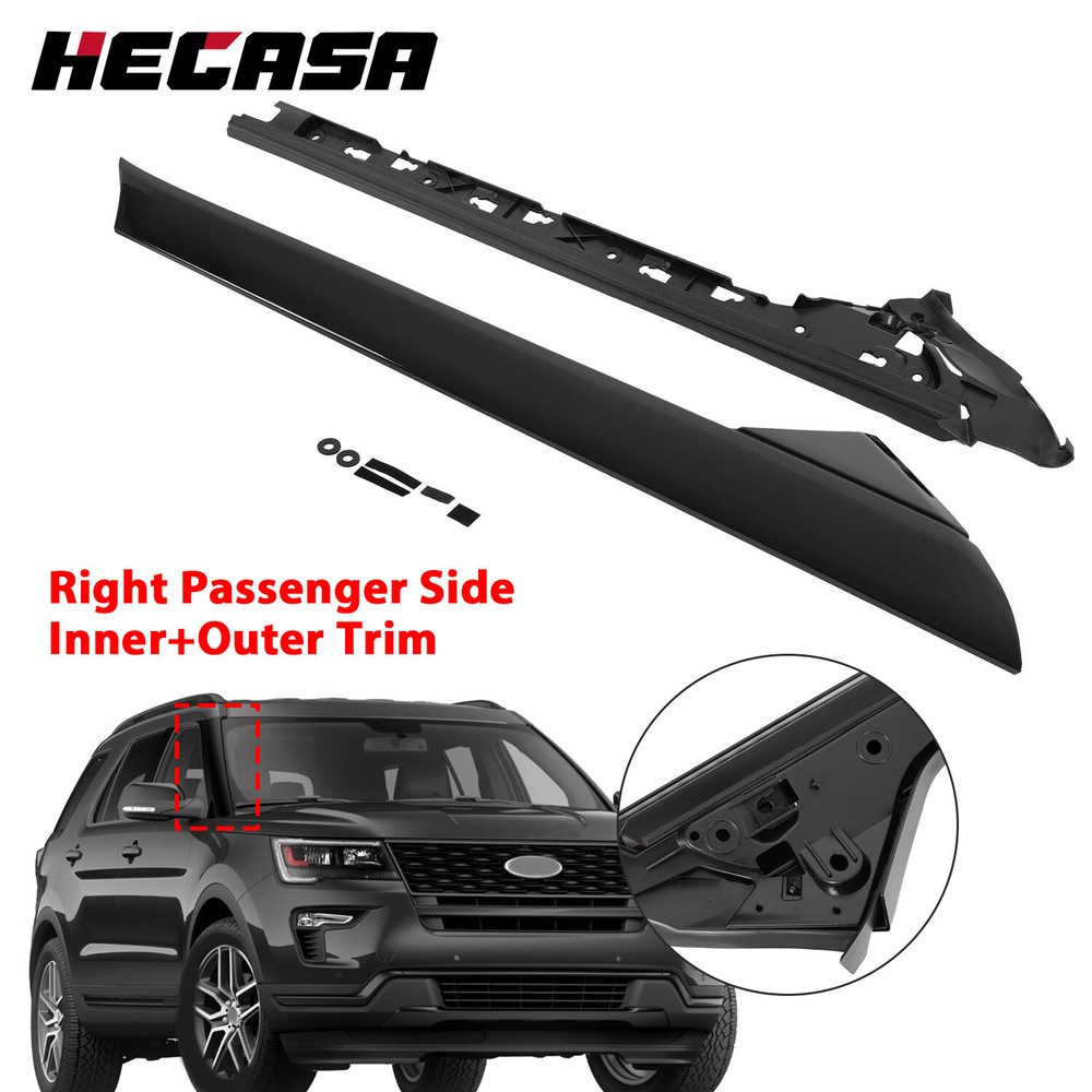 Right Side Windshield A-Pillar Molding INNER OUTER Trim For 11-19 Ford Explorer