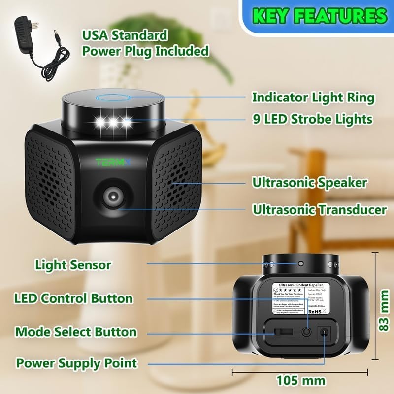 Electronic Ultrasonic Mouse and Rat Deterrent - Effective Pest Control Solution