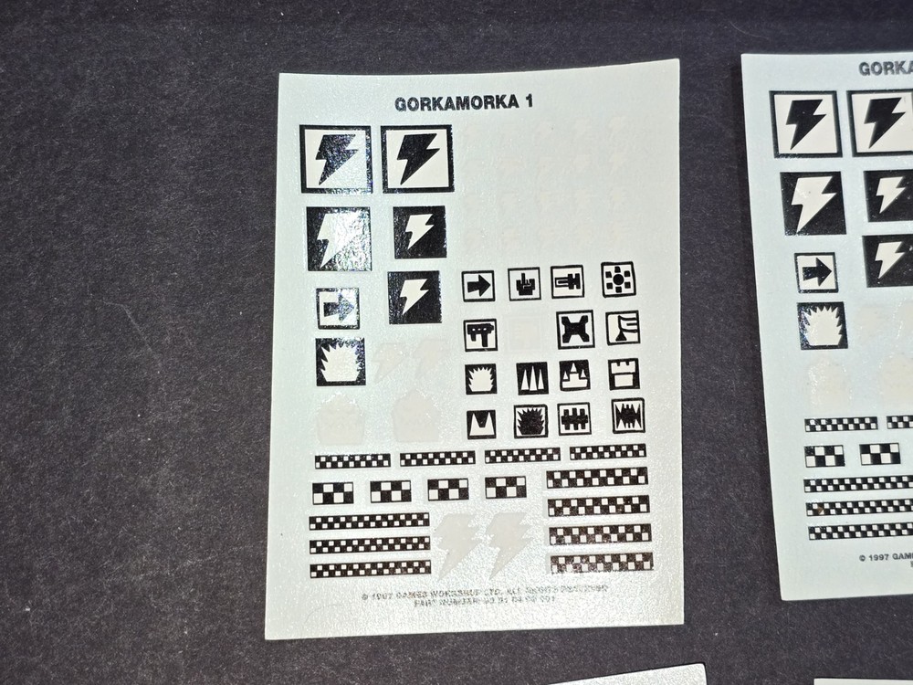 Gorkamorka 40k Space Ork 1996 Decal / Transfer Sheets - Multiple