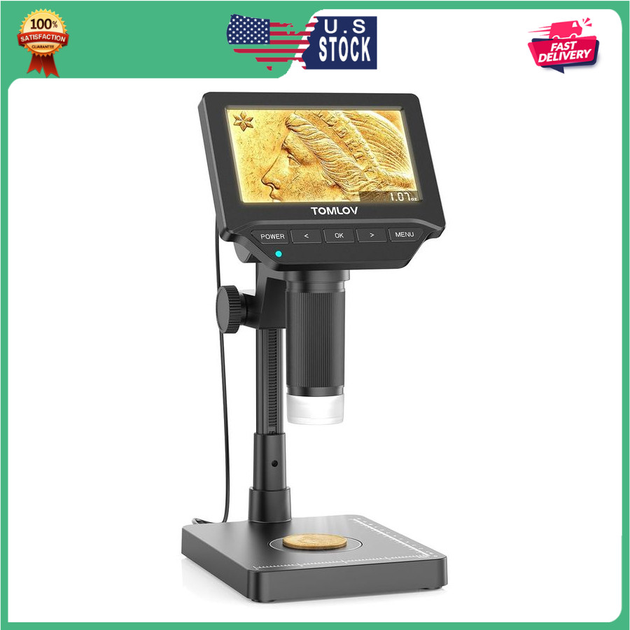 TOMLOV DM4W Microscope with Weighing Scale: 4.3" Digital Coin Microscope...