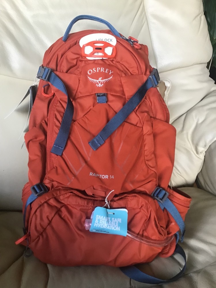 Osprey Raptor 14 Hydration Backpack W/ Bladder, S/M, BRAND NEW!