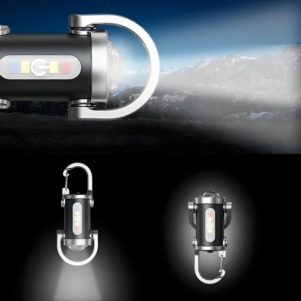2PCS Portable Rechargeable Bright Keychain Flashlight Charger,Emboadlie Mode AE