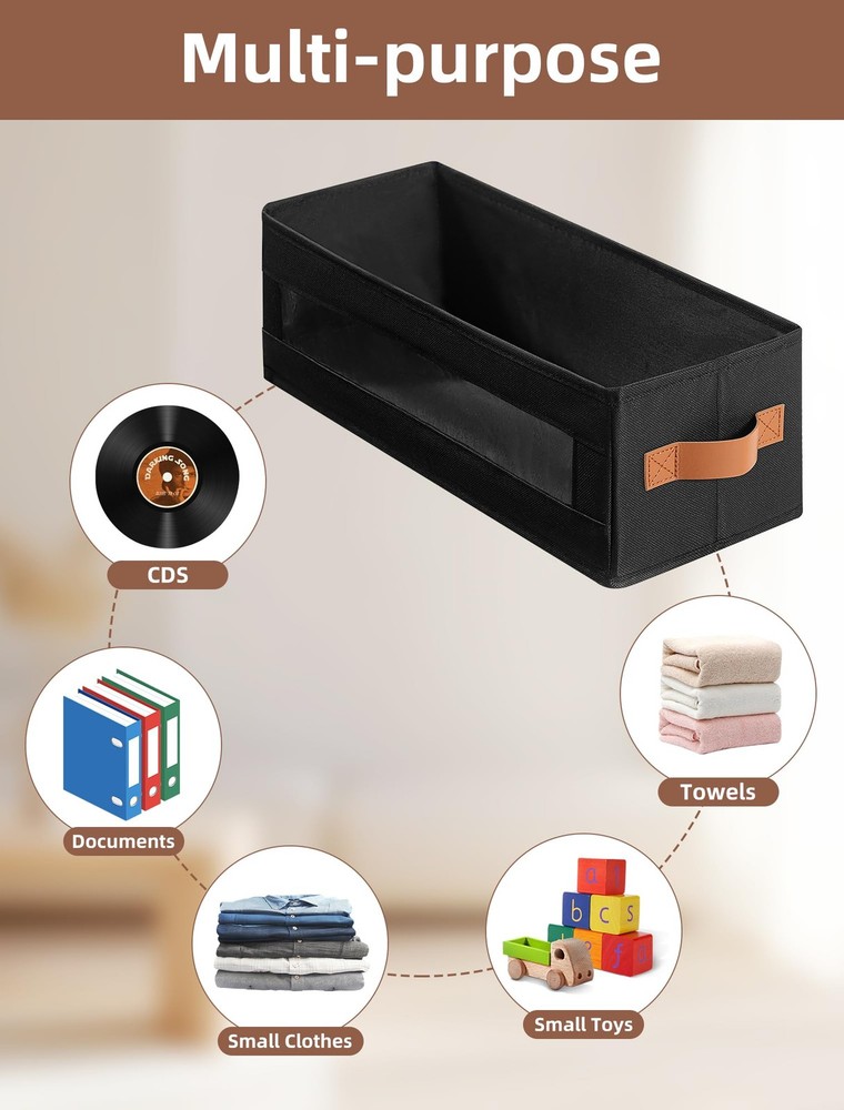 6 Packs CD Storage with Visible Window, Stackable CD Case Holder with Dustpro...