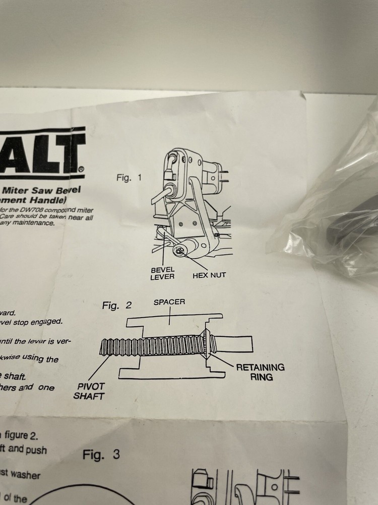 DeWalt DW708 Sliding Compound Miter Saw-Bevel Replacement Handle