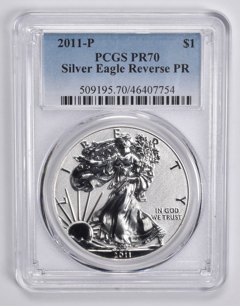 PR70 Reverse 2011-P American Silver Eagle Reverse Proof PCGS Blue Label