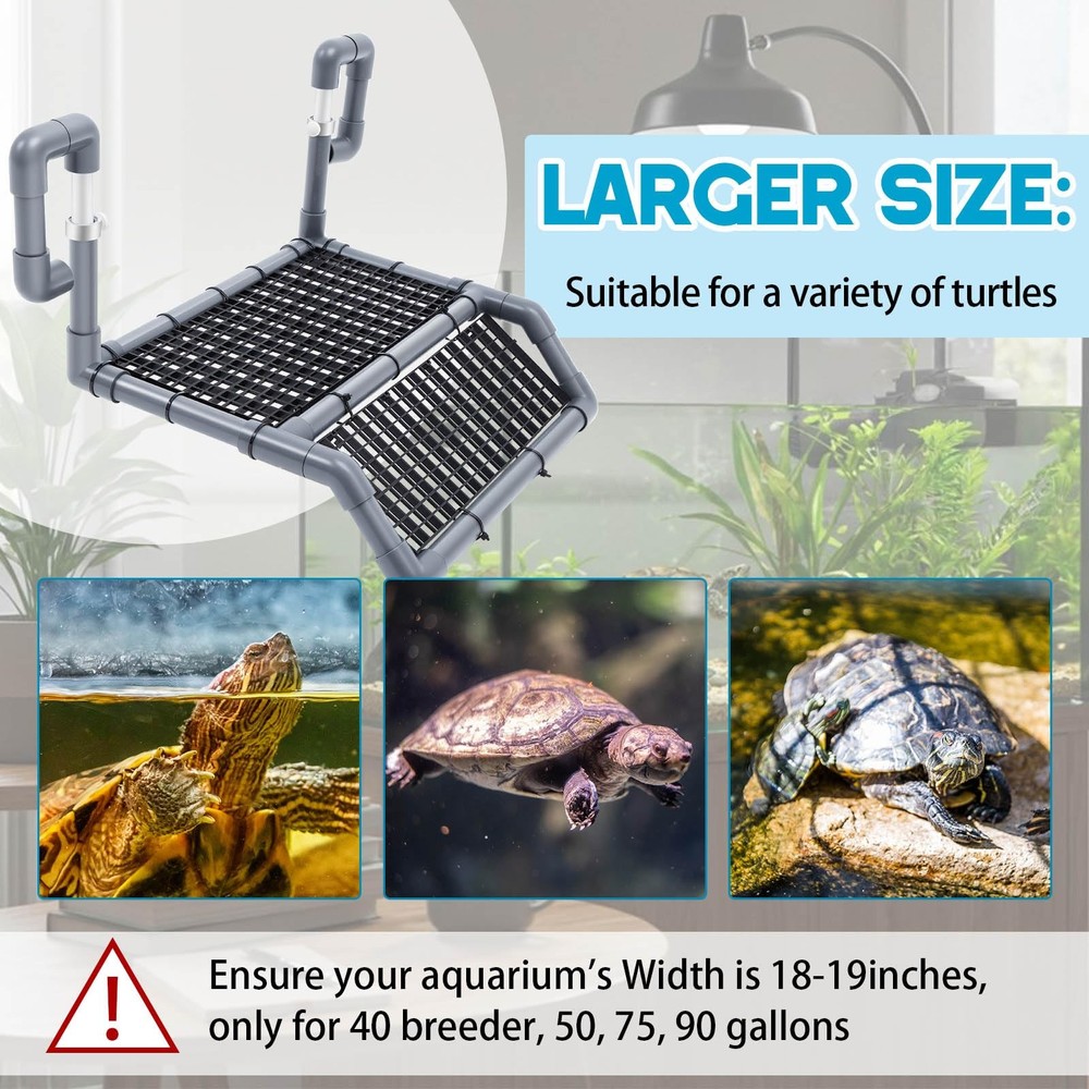 Adjustable Extra Large Turtle Basking Platform, Wider Hanging Dock, Basking A...