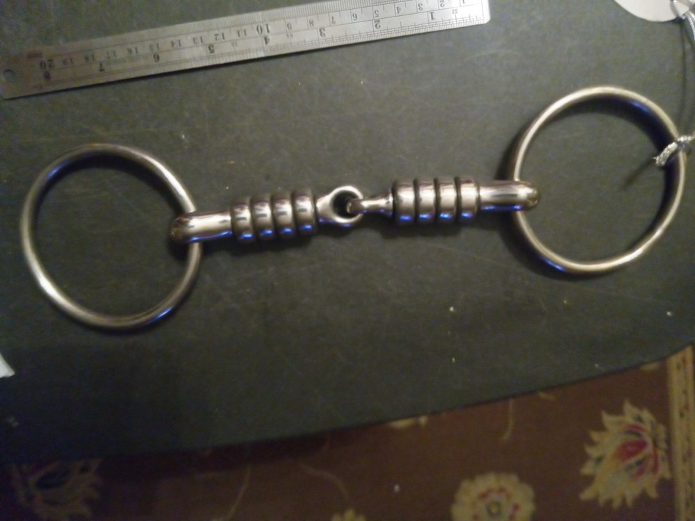 New Loose ring Snaffle Bit stainless rollers 5 1/2 in mouth cherry roller
