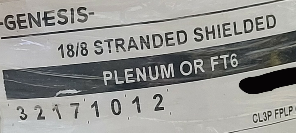 Southwire Genesis 3217 18/8C Plenum Shielded Security/Control Cable White /50ft