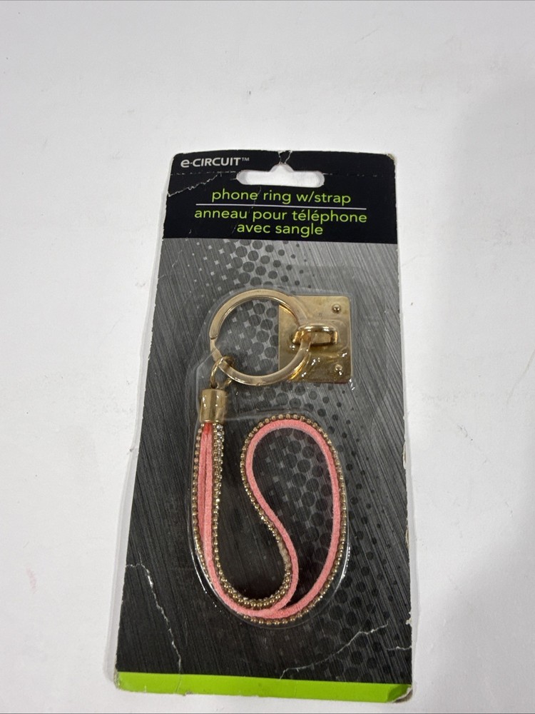 Phone ring with strap strong adhesive Pink and Stud design