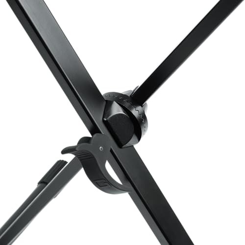 Adjustable Black X Style Keyboard Stand with Rubberized Feet for Stability