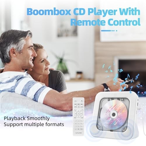 Vertical Aesthetic CD Player, Minimalist Desktop Disc Player with Bluetooth