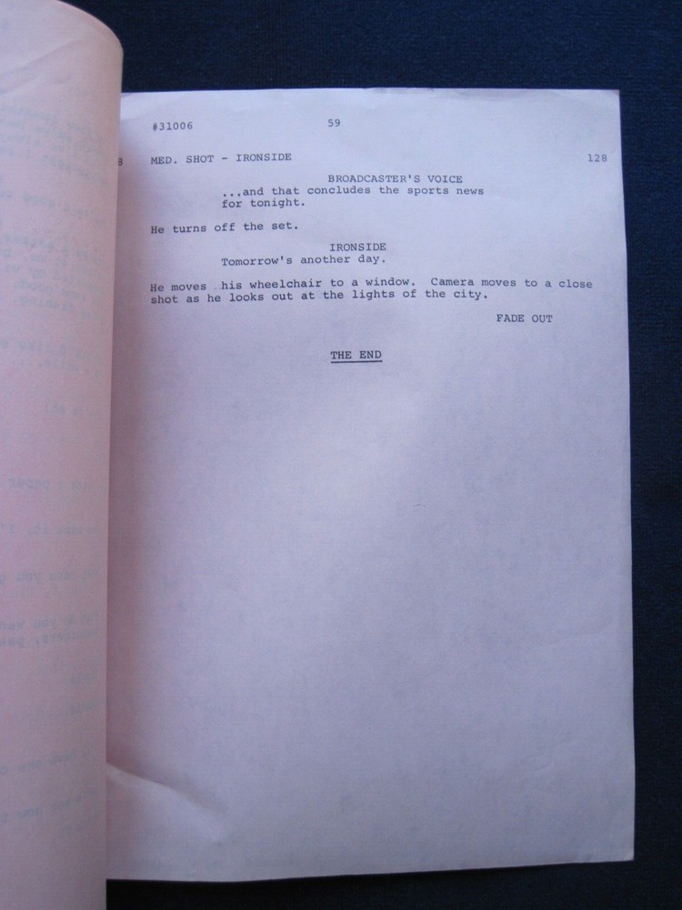 ORIGINAL TV Script IRONSIDE 'BLACKOUT' Actor JAMES MCEACHIN'S Copy