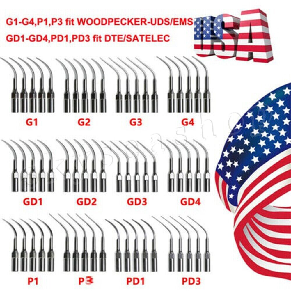 5x Dental Ultrasonic Piezo Scaler Tips fit Woodpecker EMS/DTE SATELEC Handpiece