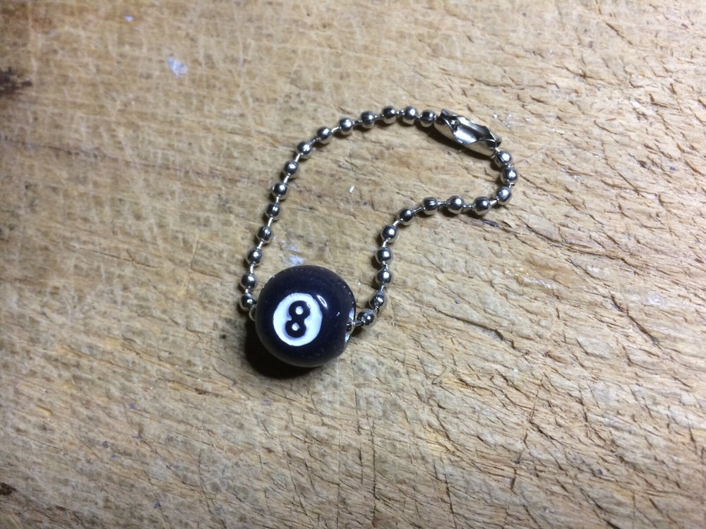 'THE 8 BALL' POOL Ball Lucky Talisman zipper pull 4 Flying Flight Jacket - repro