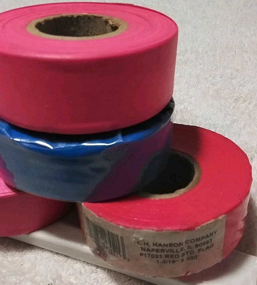 4PC CH HANSON 1-3/16"×300' ASSORTED COLORS FLAGGING TAPE