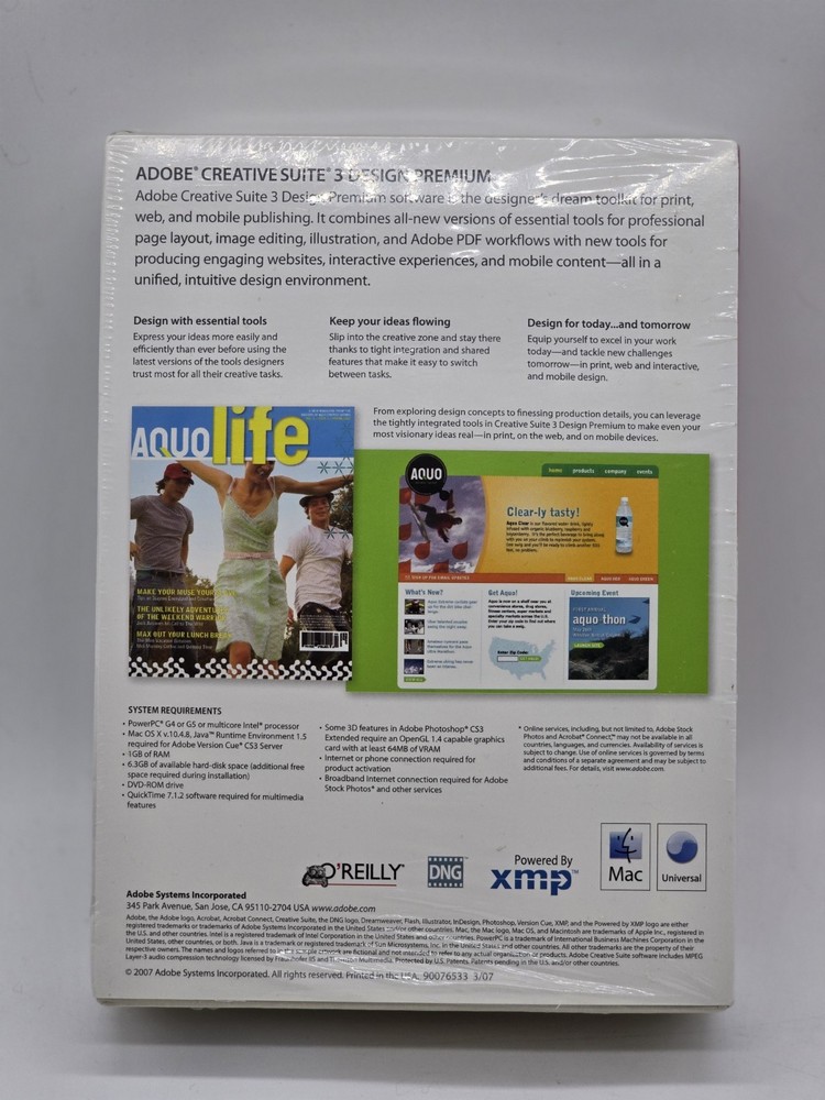 ADOBE CREATIVE SUITE 3 DESIGN PREMIUM Software for Mac