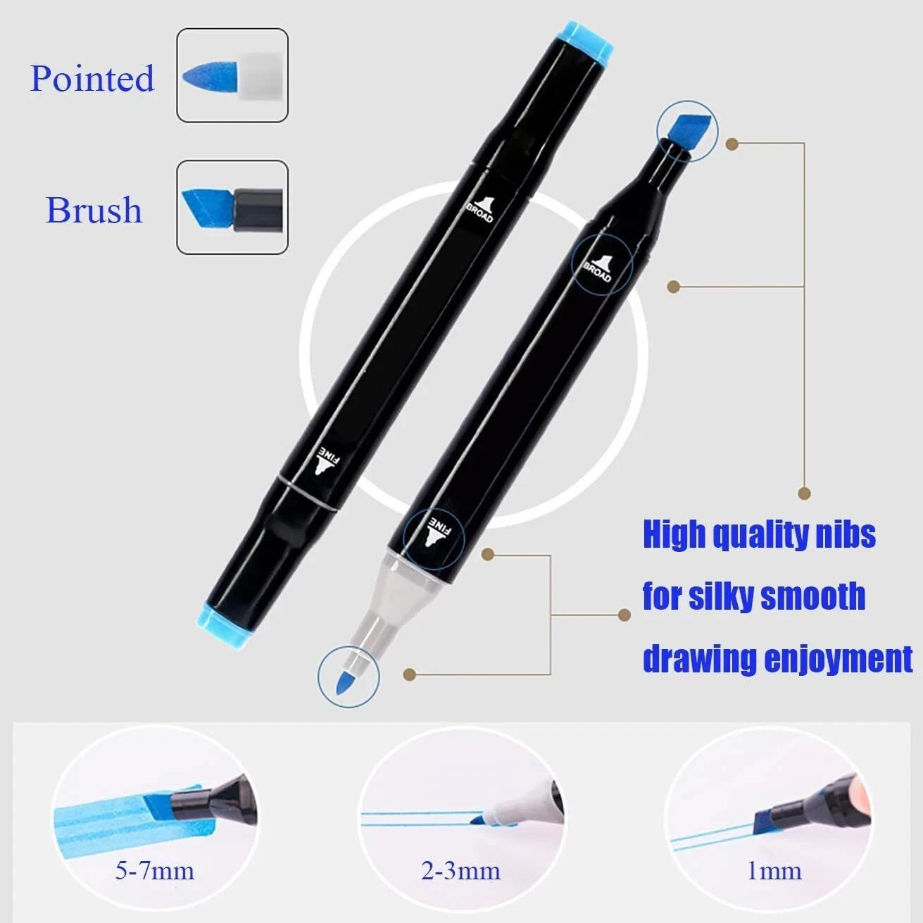 168 Colors Art Markers Pens, Dual Tips Alcohol Markers Permanent Sketch Markers