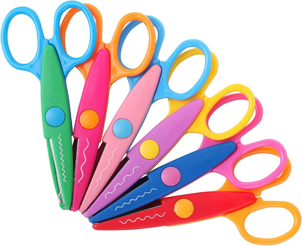 - Craft Scissors Decorative Edge, 6 Pack, Bright, Zig Zag Scissors for Crafting,