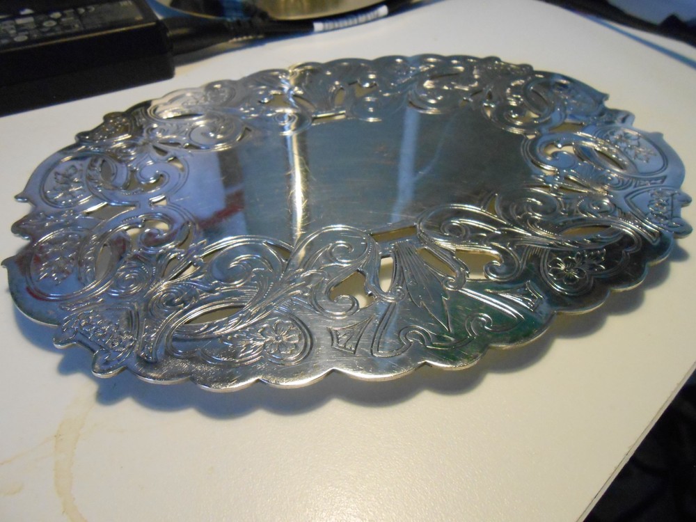 Two Silver-plate Trivets, One Round, One Oblong 6" and 9" Functional and Pretty