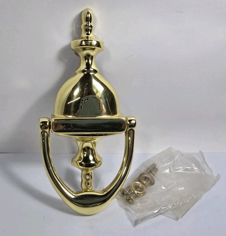 Polished Solid Brass Door Knocker 6 1/4"  New with Fasteners