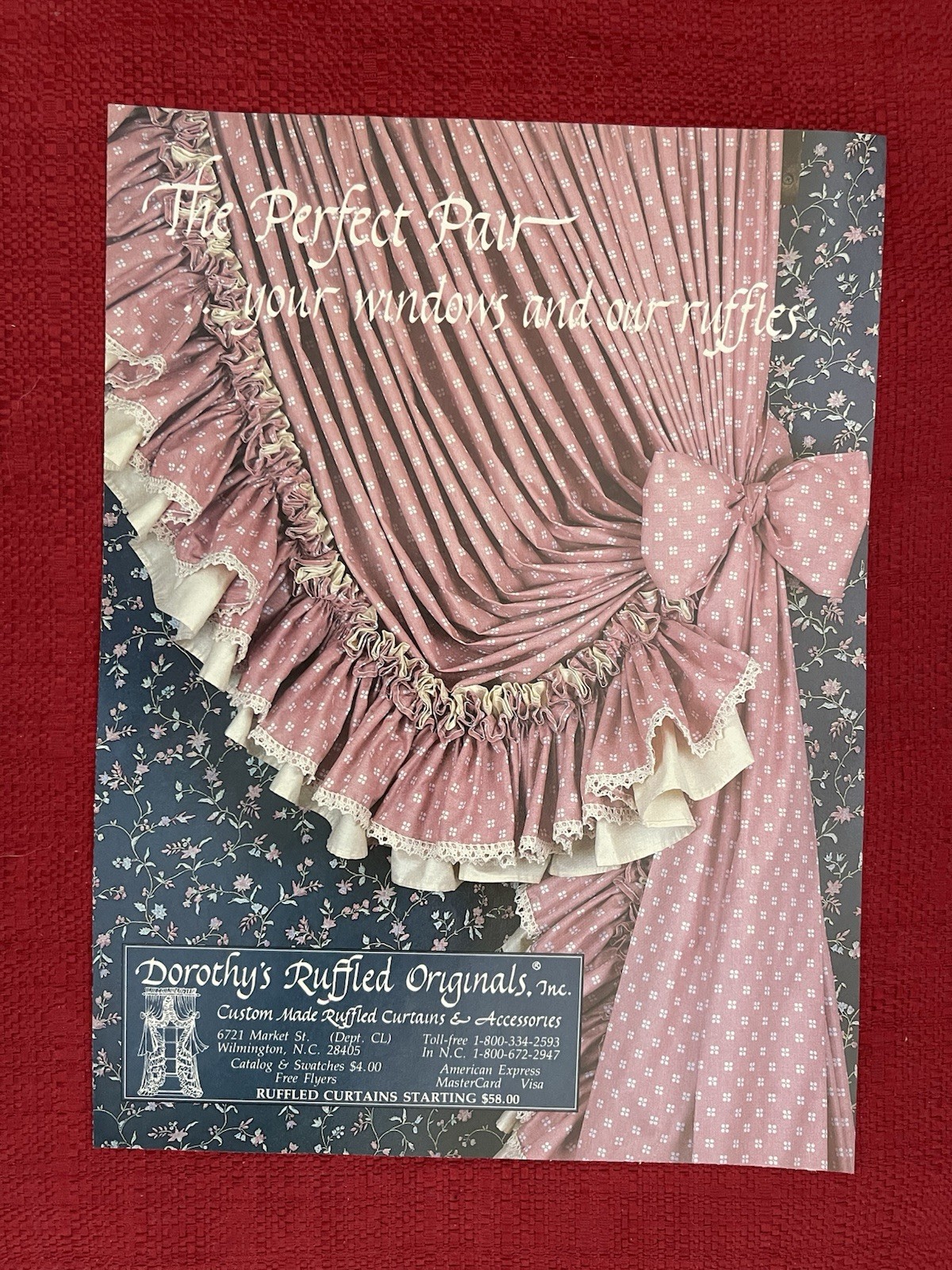 Vintage 1984 Print Ad Dorothy’s Ruffled Originals Curtains Draperies Advertising